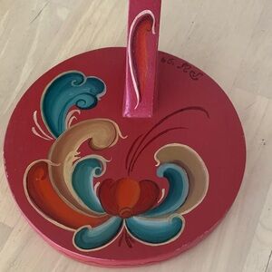 Vintage Norwegian Rosemaling  (Signed By The Artist 1994) Folk Art Banana Hanger